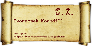 Dvoracsek Kornél névjegykártya