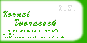 kornel dvoracsek business card